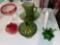 Heisey Fern candle holder, (6) pcs. other glass.