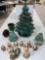 Lighted ceramic Christmas trees, Santa & other figurines.