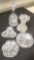 5 pieces of vintage cut crystal
