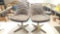 Vintage MCM 1960s Chromcraft zebra print fabric swivel chairs