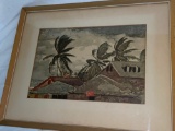 Winslow Homer print of Bahamas hurricane, 19.5