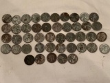 (44) 1943 Lincoln steel cents, (1) 1951-D cent.