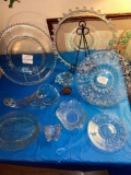 Heisted lariat platter, candlewick platter, Viking Glass prelude platter & plate,