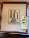 Signed water color, 14 x 16 frame size.