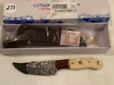 Cutlery Salvation custom made knife w/ leather sheath, MIB.