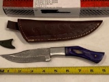 Unmarked knife w/ leather sheath, MIB.
