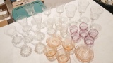 Vintage stems and depression glass