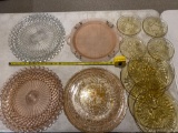 (4) Large serving platters, 8-pc. Star pattern plate set.