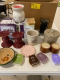 Longaberger pottery pcs., Scentsy candle warmers.
