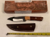 Unmarked knife w/ leather sheath, 8 1/2
