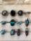 12 turquoise and western style rings