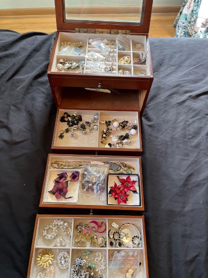 Jewelry box with costume jewelry