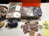 Polished and unpolished gem stones - magnetized polished gems