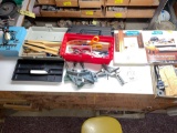 Sanding tools - pliers - clamps - leather - cribadge boards - gem and craft books