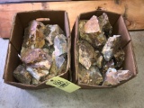 Two boxes of raw Ohio flint