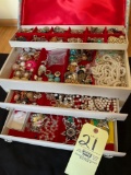 Large jewelry box with costume jewelry