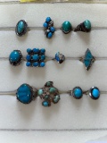 12 turquoise rings