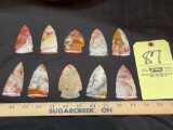 10 Polished Arrowhead Ohio Flint Gems