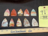 10 Polished Arrowhead Ohio Flint Gems