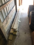 Lumber and box of flooring