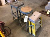 2 stools and step ladder