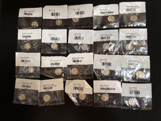 (20) Mercury Silver Dimes