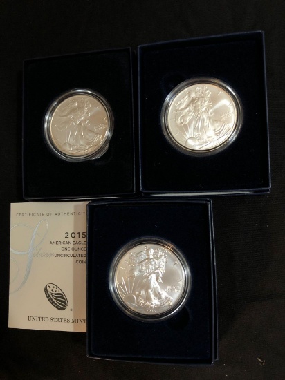 2007, 2008, 2015 American Eagle 1 oz. Uncirculated Coin