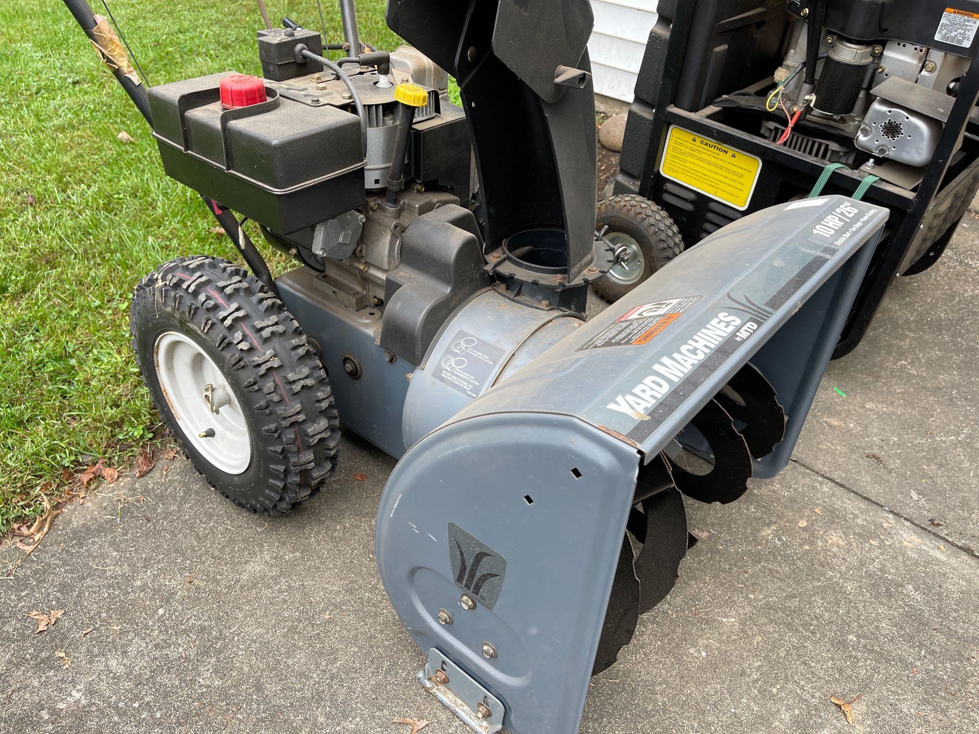Yard machine 10 hp 26 inch snowblower. Proxibid