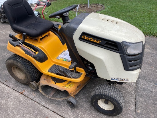 Cup Cadet LTX 1042 hydrostatic riding mower. Needs new battery. With snow plow.