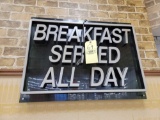 Breakfast Served All Day Lighted Sign