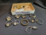 Box of assorted ladies wrist watches and costume jewelry