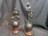 Pair of baseball figurines