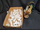 Religious figurine, carved Mary, nativity figures some with damage