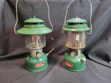 Pair of coleman camp lanterns