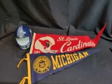 Seahawks bank, Michigan and St. Louis pennants
