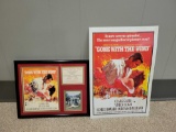 Gone with the Wind metal sign and frame with movie info