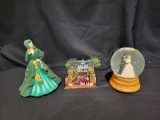 Gone with the Wind musical figurine, snow globe and Cats Meow