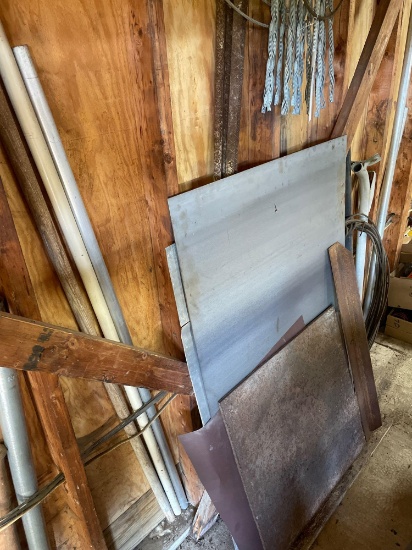 Misc. iron sheeting, cable