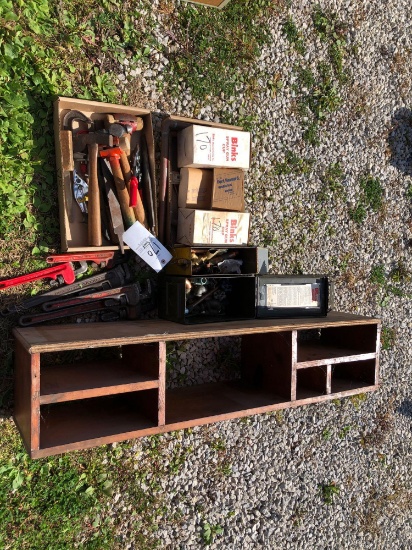 Pipe wrenches, hammers, misc copper fittings