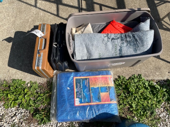 Packing blankets tarp suite cases