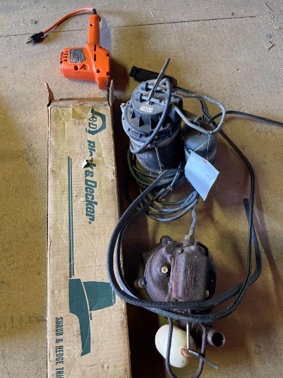 Hedge trimmer, pumps