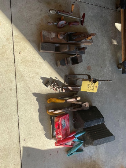 Hand planes, tools, wheel chocks