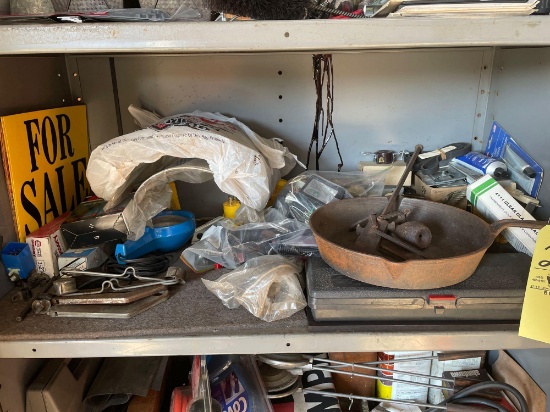 Cast iron skillet, misc.