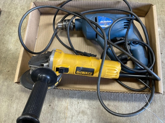 ACDelco electric drill, Dewalt grinder