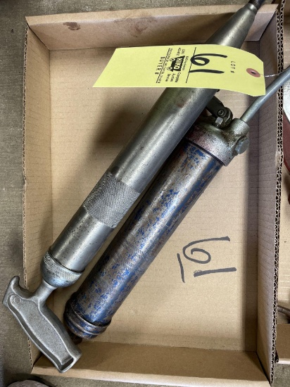 Grease guns, c-clamp, tools