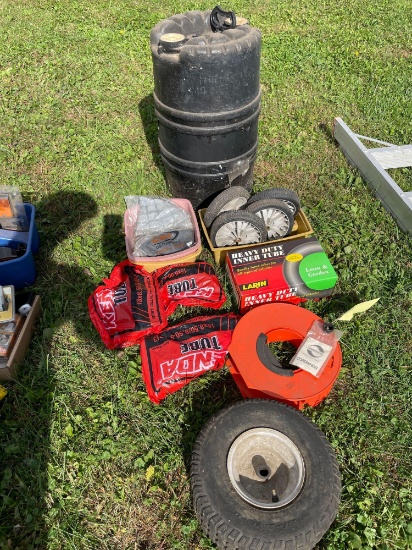 Inner tubes, mower tire, cord reel, wheels, barrel