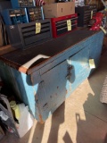Wood workbench/cabinet approx. 8ft long