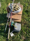 Fishing Rod, helmet, heater
