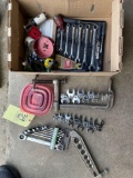 Wrenches, hole saw bits, tools