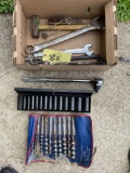 Socket set, wrenches, tools